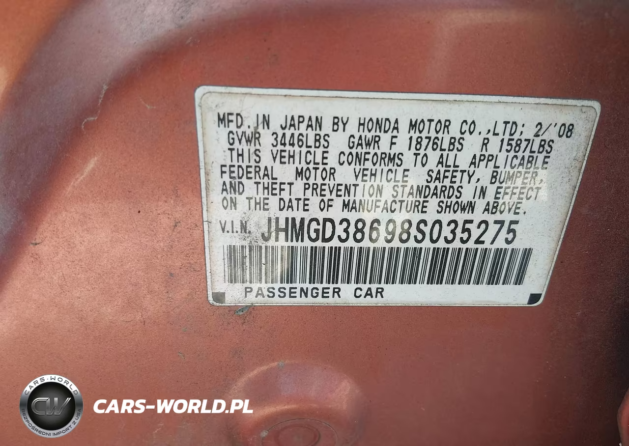2008 Honda Fit Sport VIN:JHMGD38698S035275 - 9