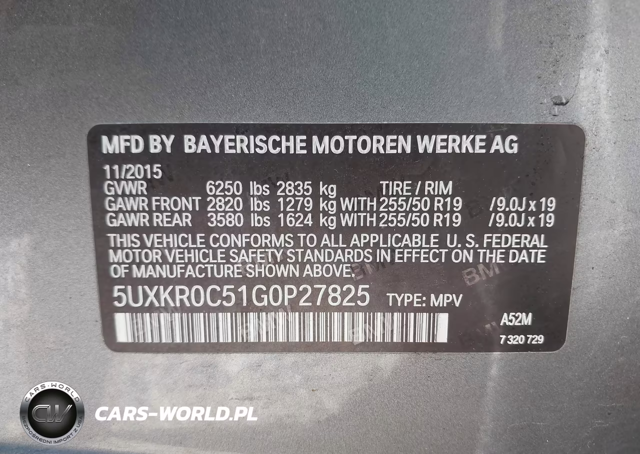 2016 BMW X5 xDrive35I VIN:5UXKR0C51G0P27825 - 9