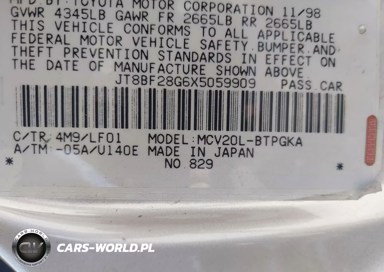 1999 Lexus Es 300 VIN:JT8BF28G6X5059909 - 9