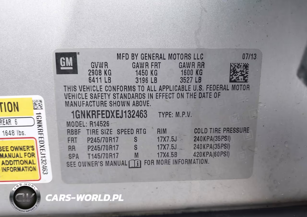 2014 Chevrolet Traverse Ls VIN:1GNKRFEDXEJ132463 - 9