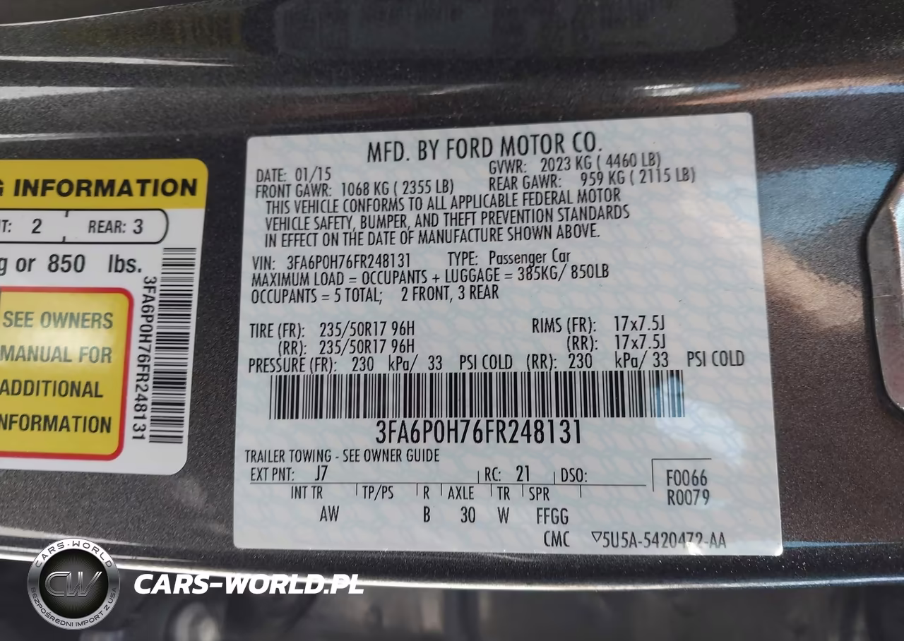 2015 Ford Fusion Se VIN:3FA6P0H76FR248131 - 9