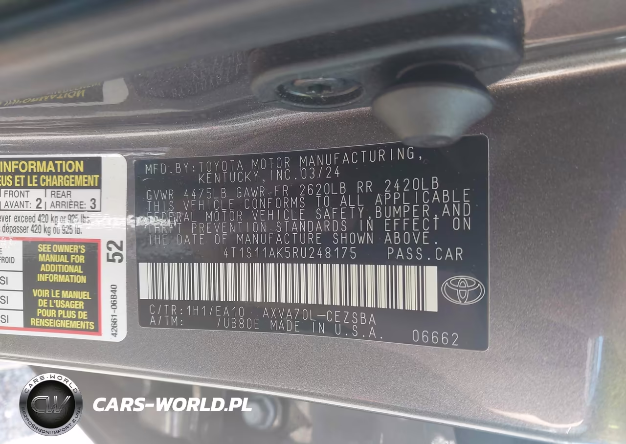 2024 Toyota Camry Se VIN:4T1S11AK5RU248175 - 9