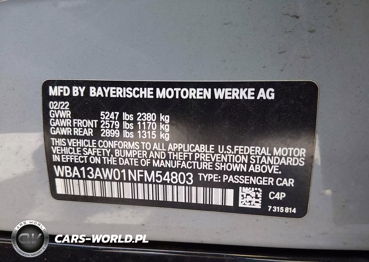 2022 BMW M440I Gran Coupe xDrive VIN:WBA13AW01NFM54803 - 9