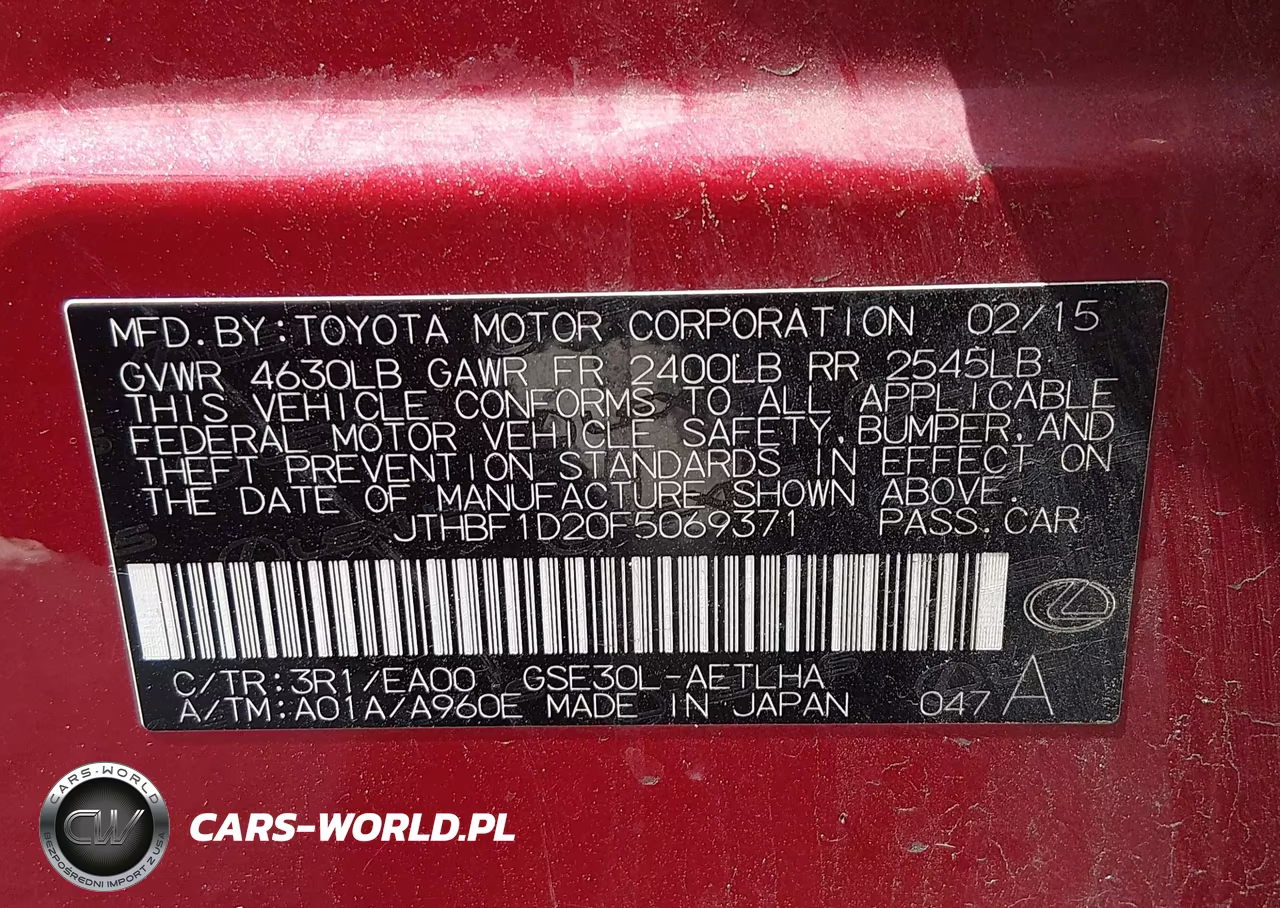2015 Lexus Is 250 VIN:JTHBF1D20F5069371 - 9