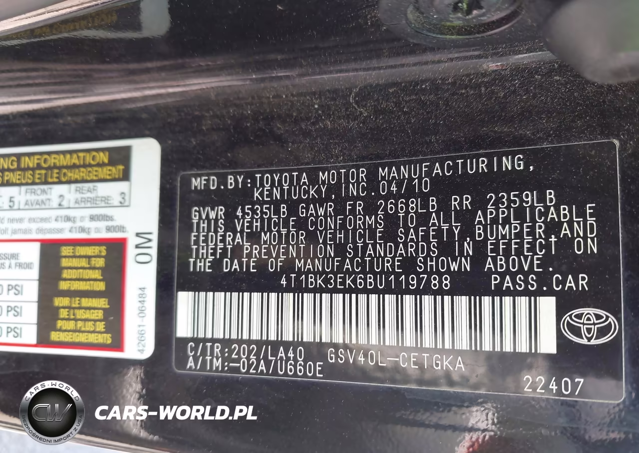 2011 Toyota Camry Xle V6 VIN:4T1BK3EK6BU119788 - 9