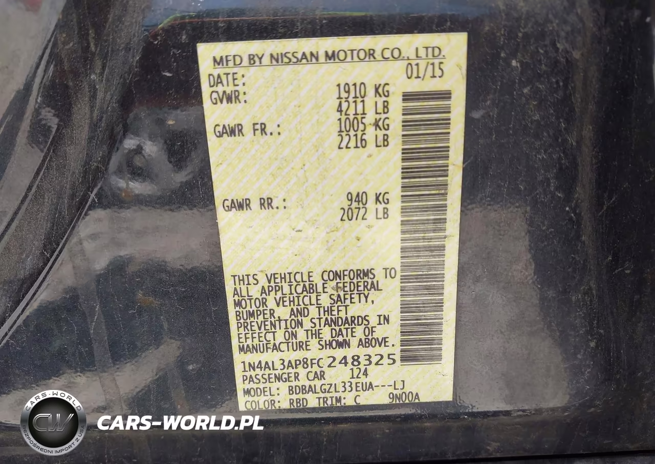 2015 Nissan Altima 2.5 S VIN:1N4AL3AP8FC248325 - 9