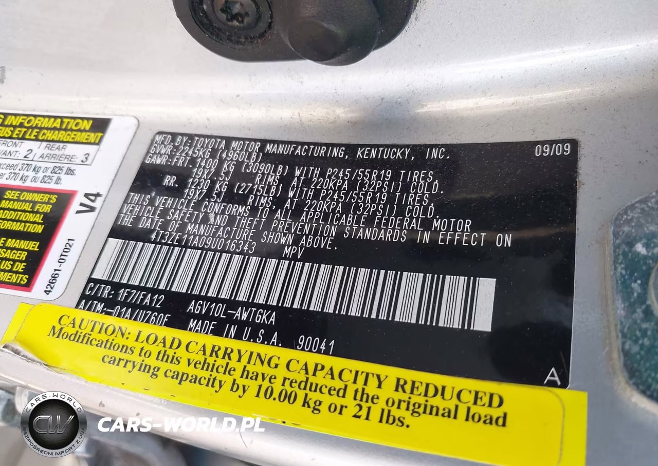 2009 Toyota Venza VIN:4T3ZE11A09U016343 - 9