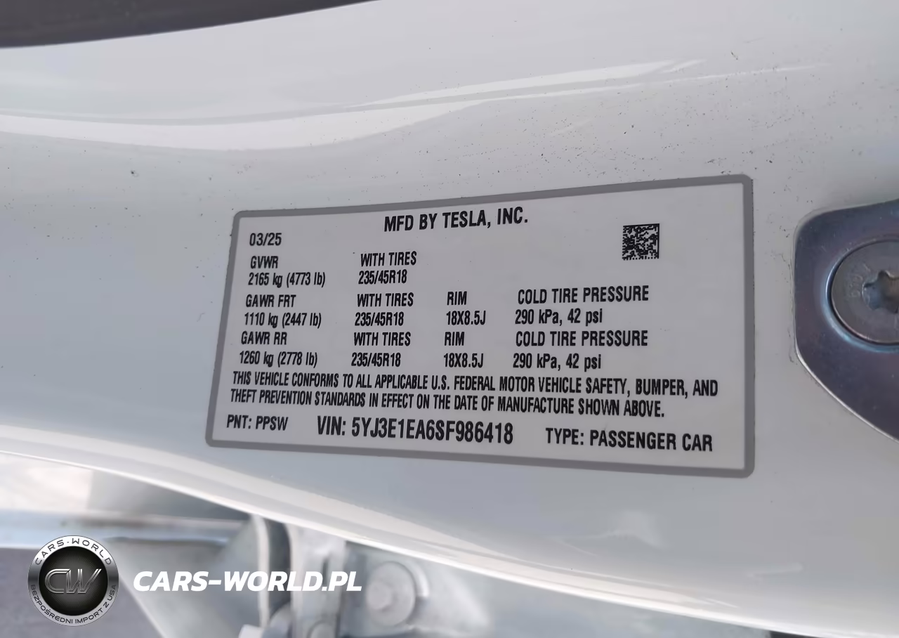 2025 Tesla Model 3 Long Range Rear-Wheel Drive-Standard Rear-Wheel Drive VIN:5YJ3E1EA6SF986418 - 9