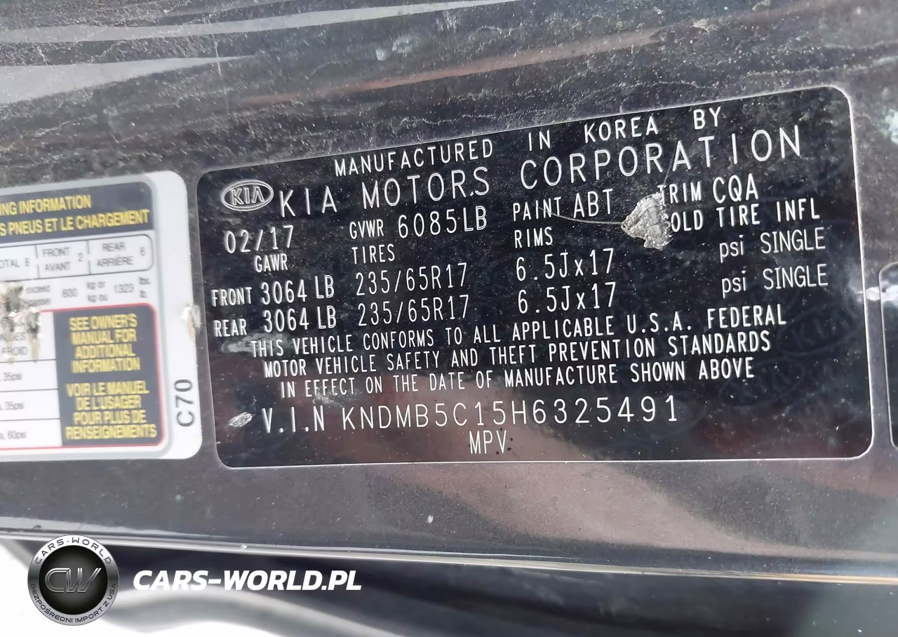 2017 Kia Sedona Lx VIN:KNDMB5C15H6325491 - 9