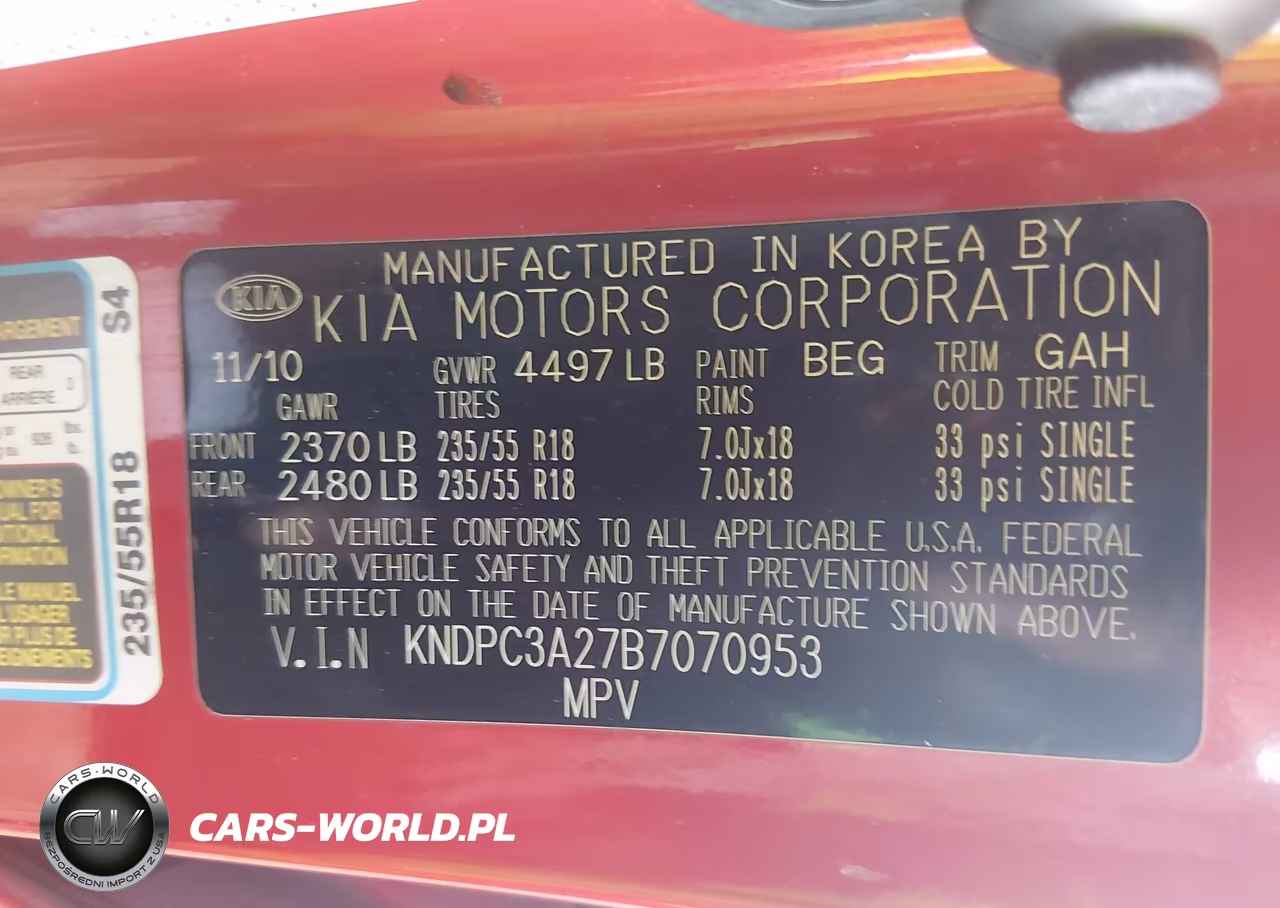2011 Kia Sportage Ex VIN:KNDPC3A27B7070953 - 9