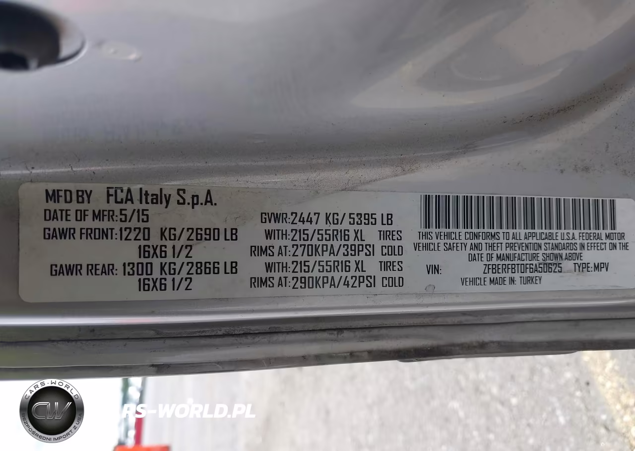 2015 Ram Promaster City Tradesman Slt VIN:ZFBERFBT0F6A50625 - 9
