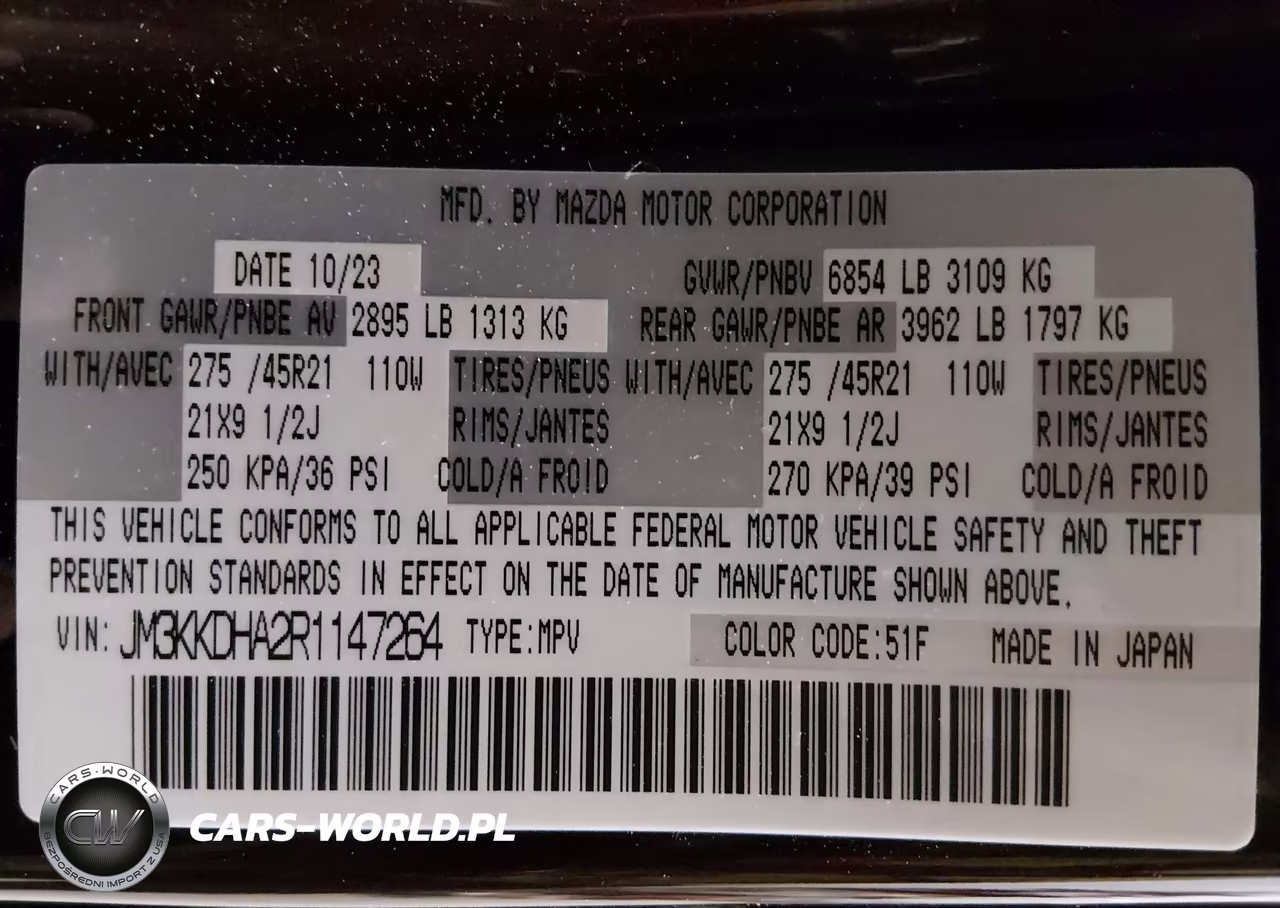 2024 Mazda Cx-90 Phev Premium VIN:JM3KKDHA2R1147264 - 9
