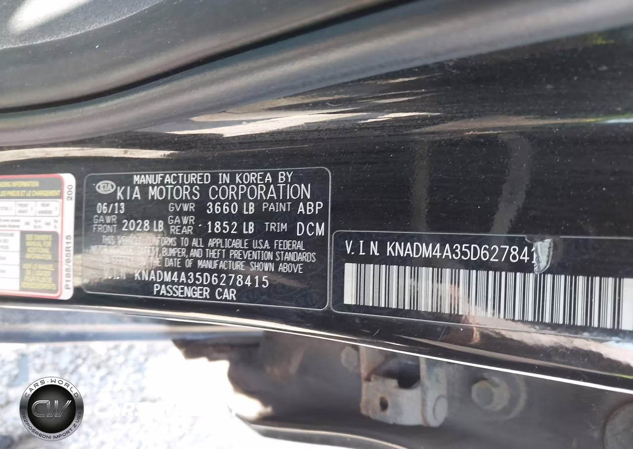 2013 Kia Rio Lx VIN:KNADM4A35D6278415 - 9