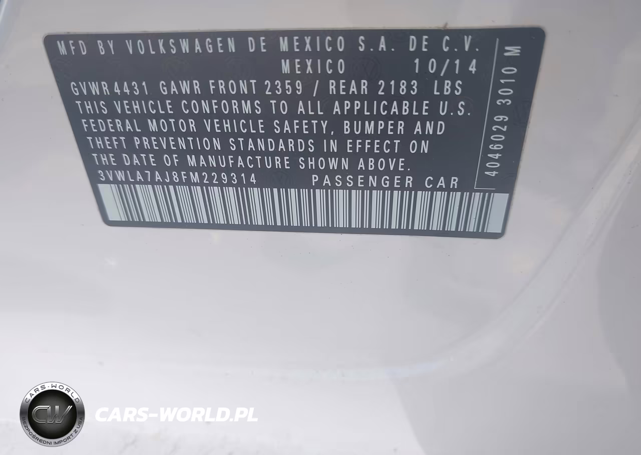 2015 Volkswagen Jetta 2.0L Tdi Sel VIN:3VWLA7AJ8FM229314 - 9