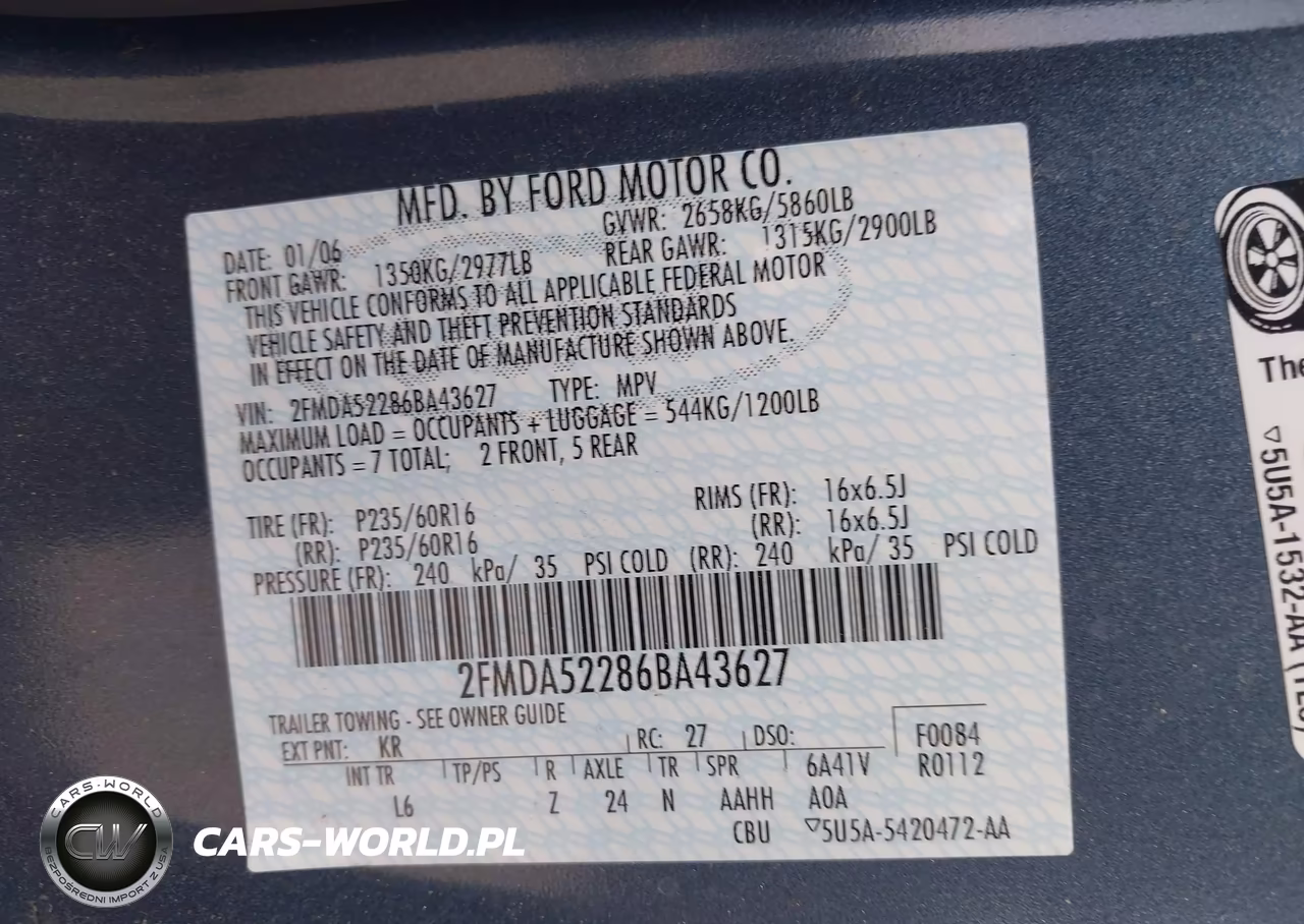 2006 Ford Freestar Sel VIN:2FMDA52286BA43627 - 9