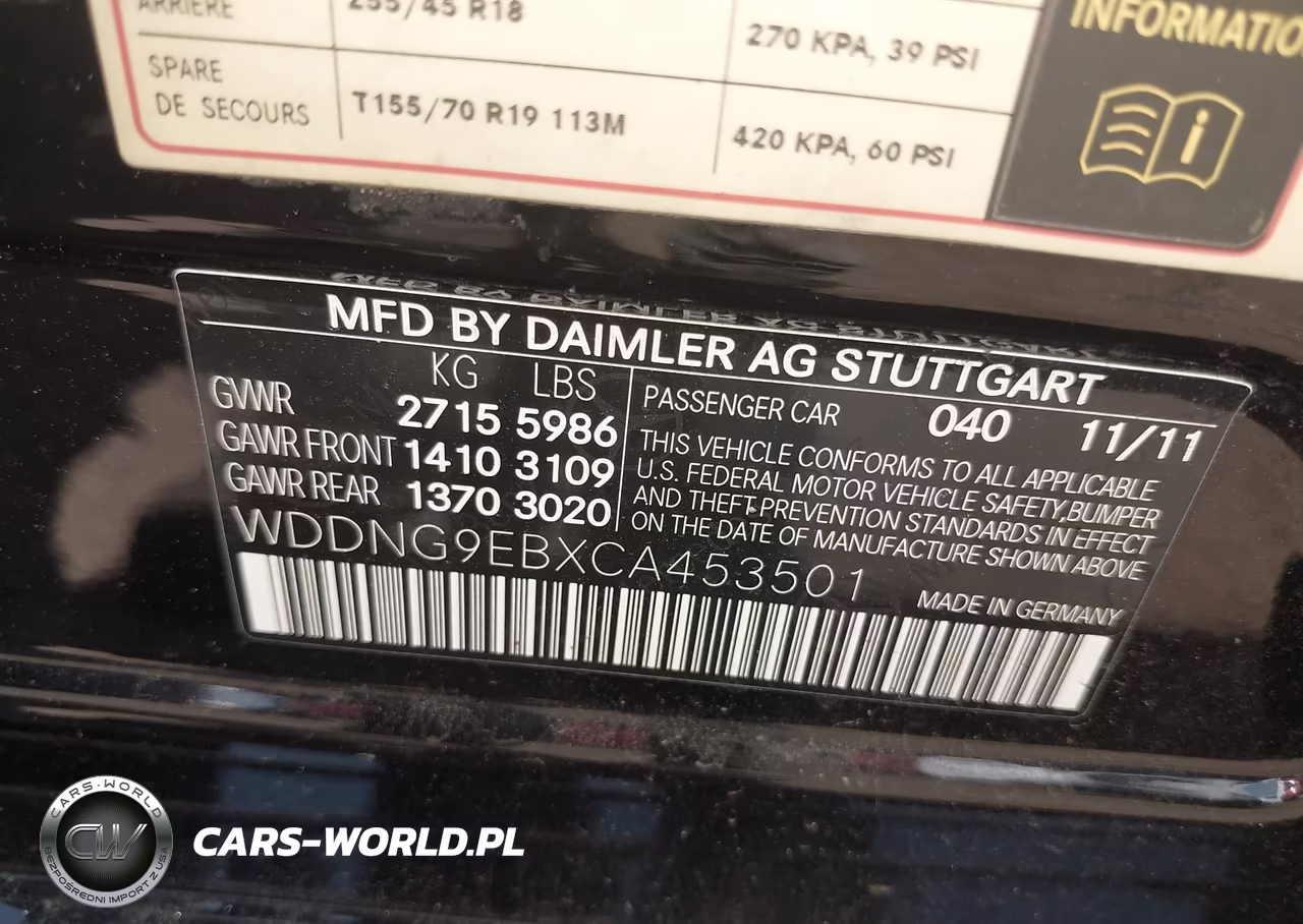 2012 Mercedes-Benz S 550 4Matic VIN:WDDNG9EBXCA453501 - 9