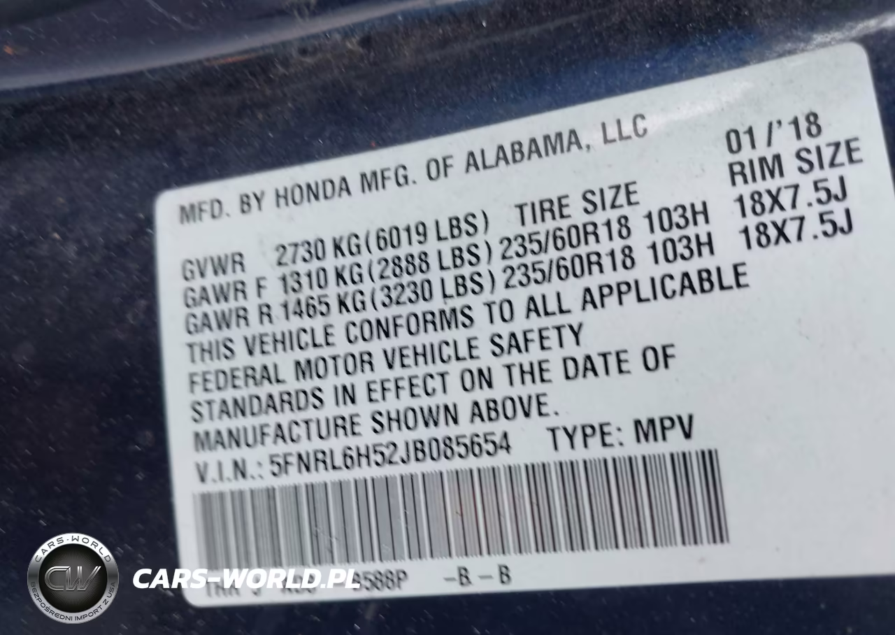 2018 Honda Odyssey Ex VIN:5FNRL6H52JB085654 - 9