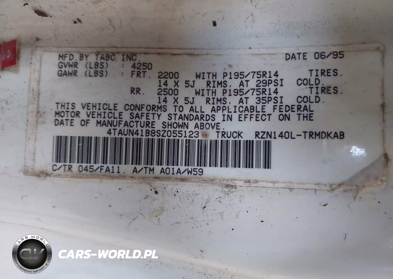 1995 Toyota Tacoma VIN:4TAUN41B8SZ055123 - 9