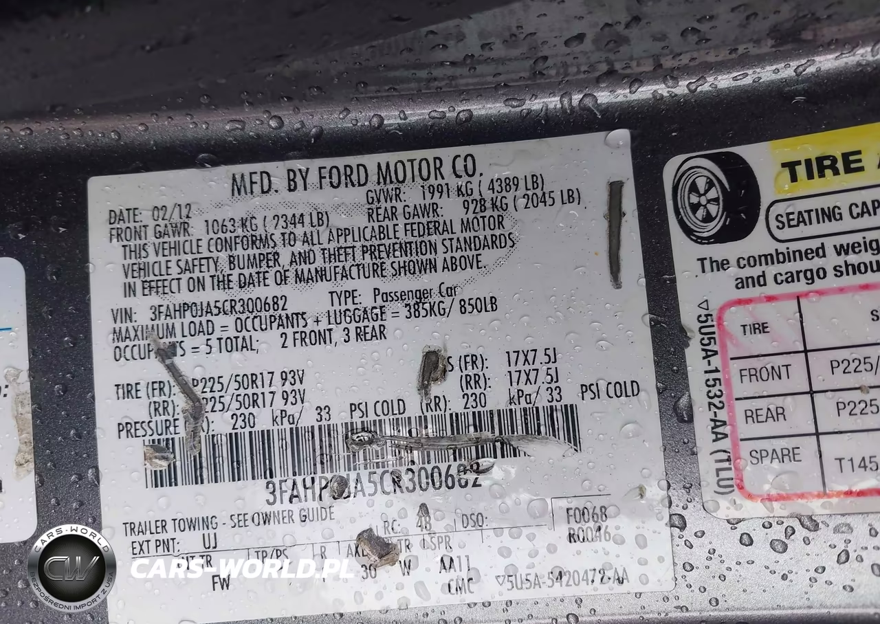 2012 Ford Fusion Sel VIN:3FAHP0JA5CR300682 - 9