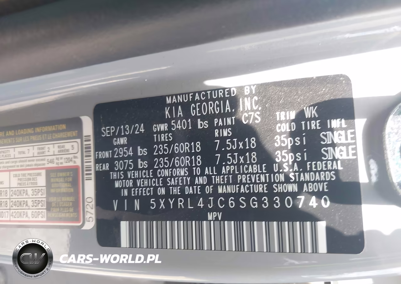 2025 Kia Sorento S VIN:5XYRL4JC6SG330740 - 9