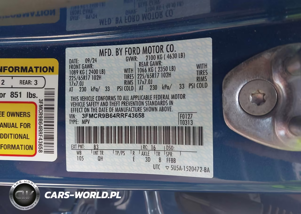 2024 Ford Bronco Sport Big Bend VIN:3FMCR9B64RRF43658 - 9
