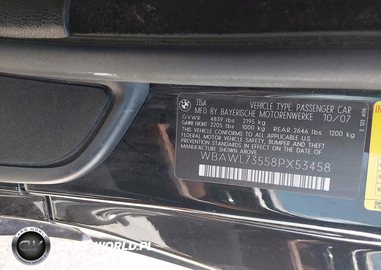 2008 BMW 335I VIN:WBAWL73558PX53458 - 9