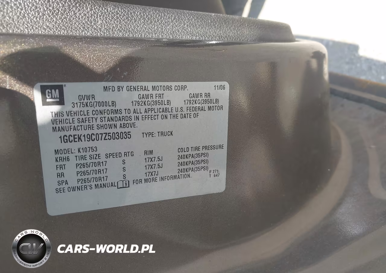 2007 Chevrolet Silverado 1500 Lt1 VIN:1GCEK19C07Z503035 - 9