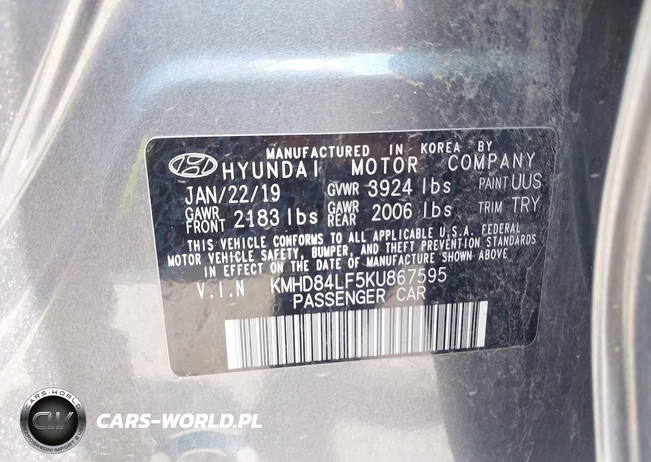 2019 Hyundai Elantra Value Edition VIN:KMHD84LF5KU867595 - 9
