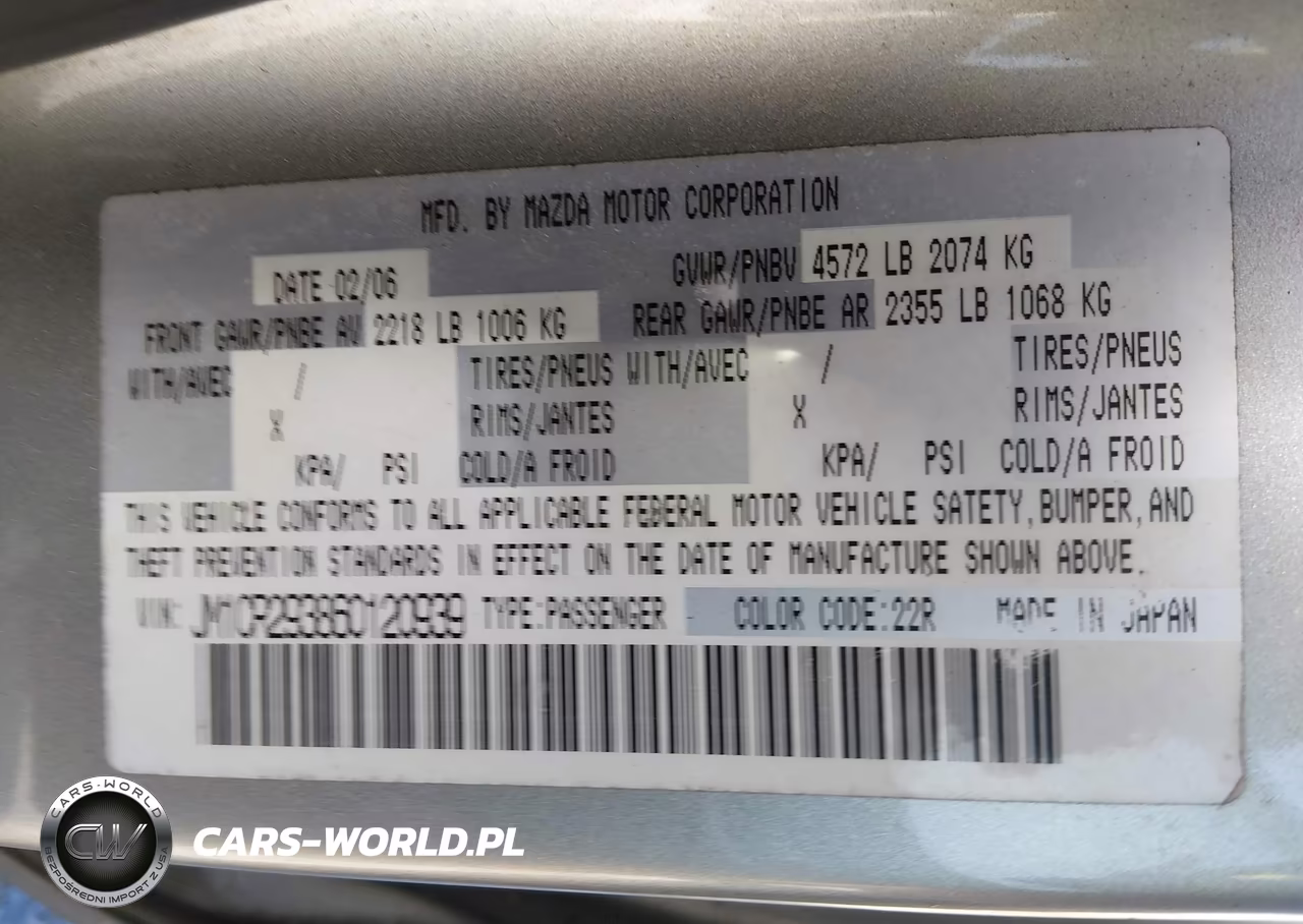 2006 Mazda Mazda5 Touring VIN:JM1CR293860120939 - 9