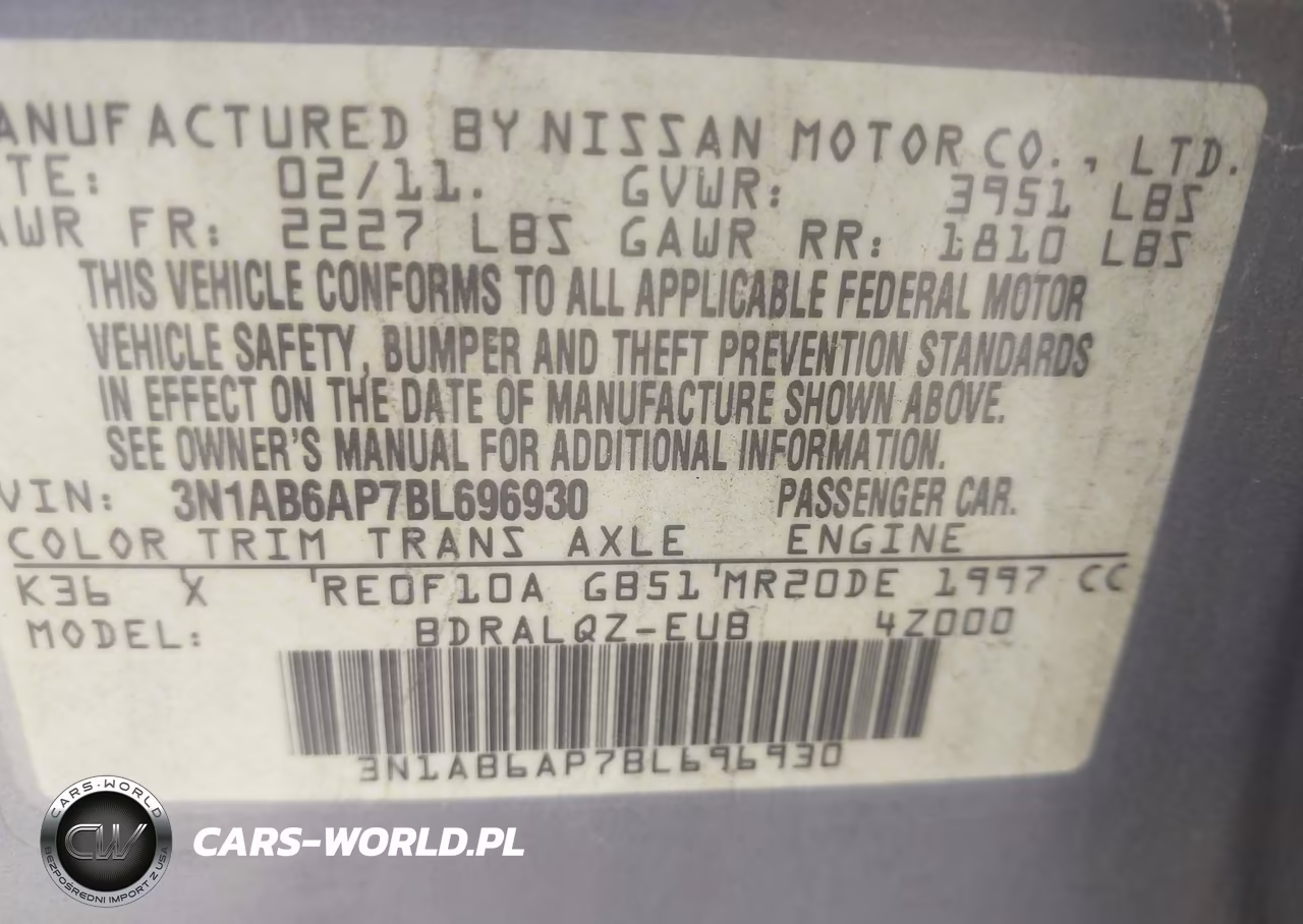 2011 Nissan Sentra 2.0 VIN:3N1AB6AP7BL696930 - 9