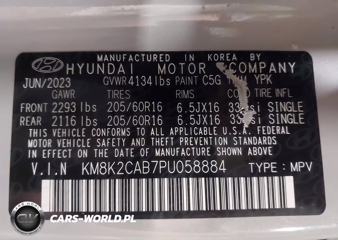 2023 Hyundai Kona Se VIN:KM8K2CAB7PU058884 - 9