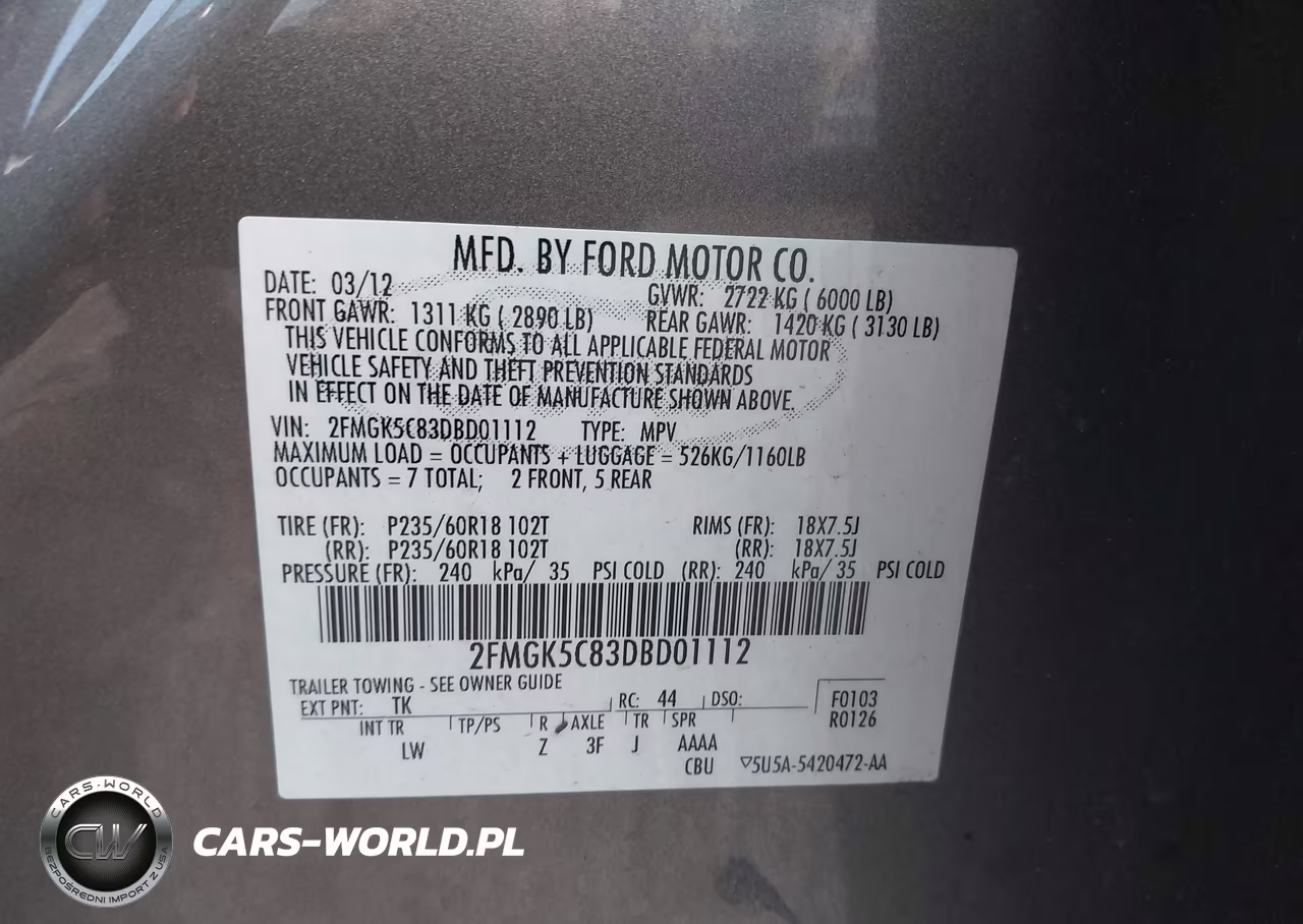 2013 Ford Flex Sel VIN:2FMGK5C83DBD01112 - 9