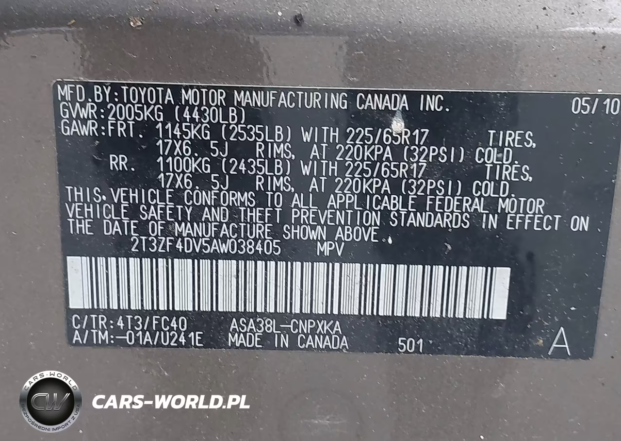 2010 Toyota Rav4 VIN:2T3ZF4DV5AW038405 - 9