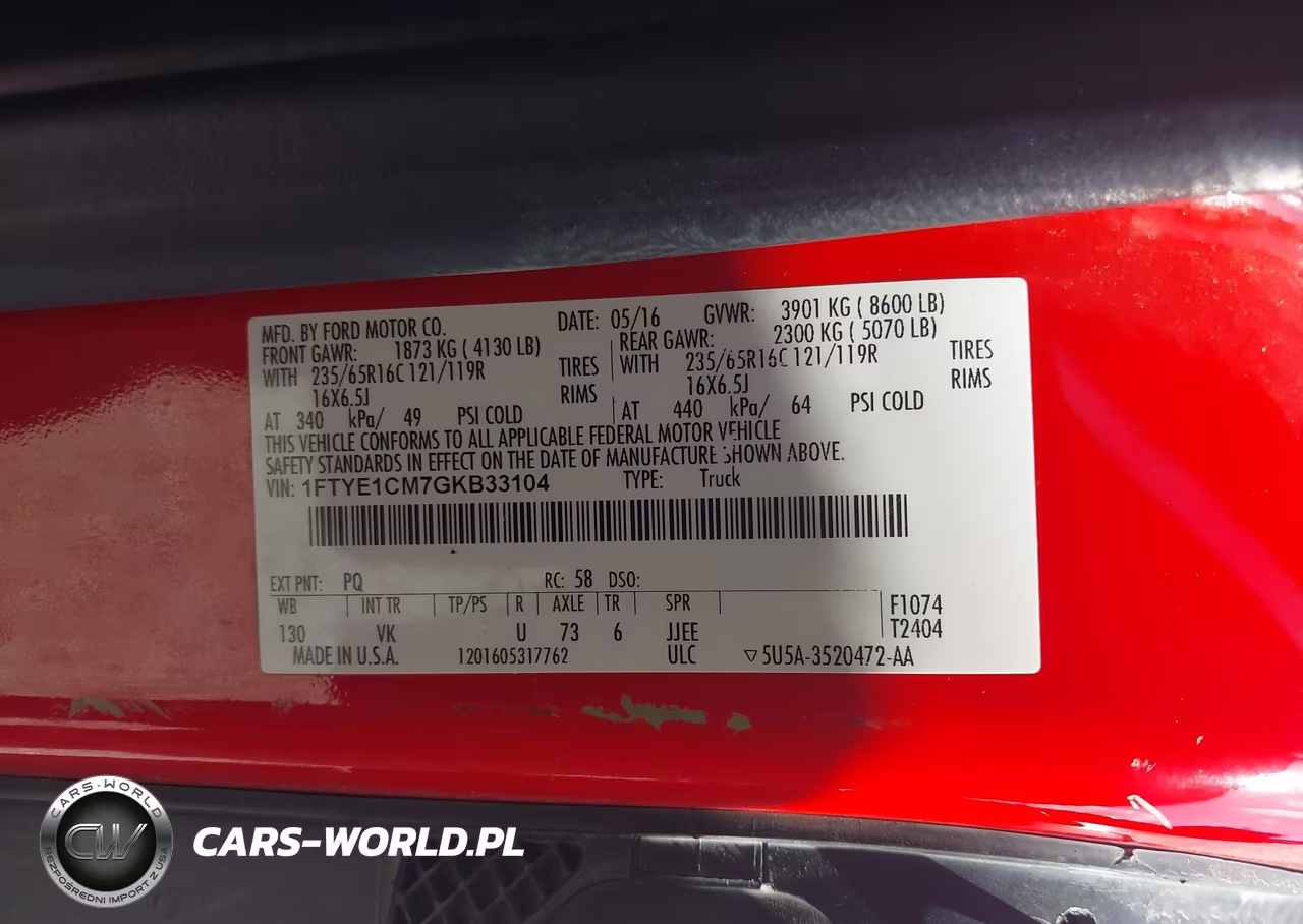 2016 Ford Transit-150 VIN:1FTYE1CM7GKB33104 - 9