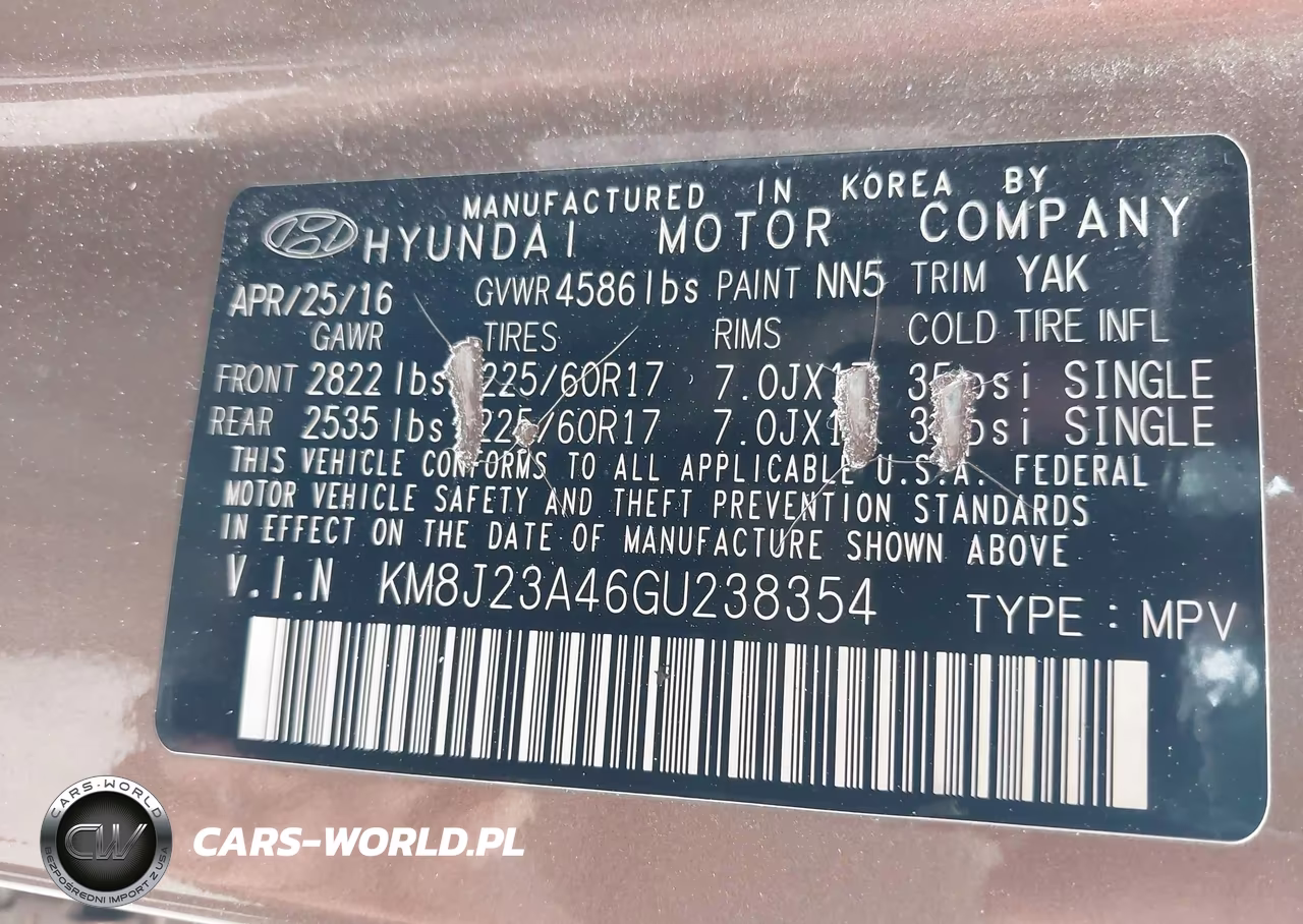 2016 Hyundai Tucson Se VIN:KM8J23A46GU238354 - 9