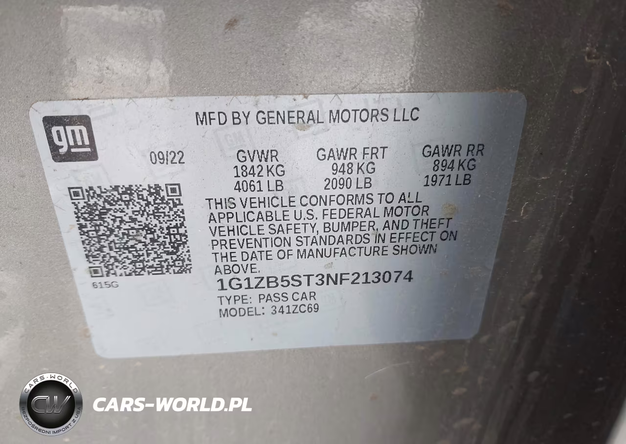 2022 Chevrolet Malibu Fwd Ls VIN:1G1ZB5ST3NF213074 - 9