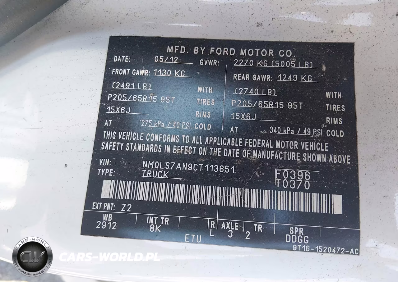 2012 Ford Transit Connect Xl VIN:NM0LS7AN9CT113651 - 9