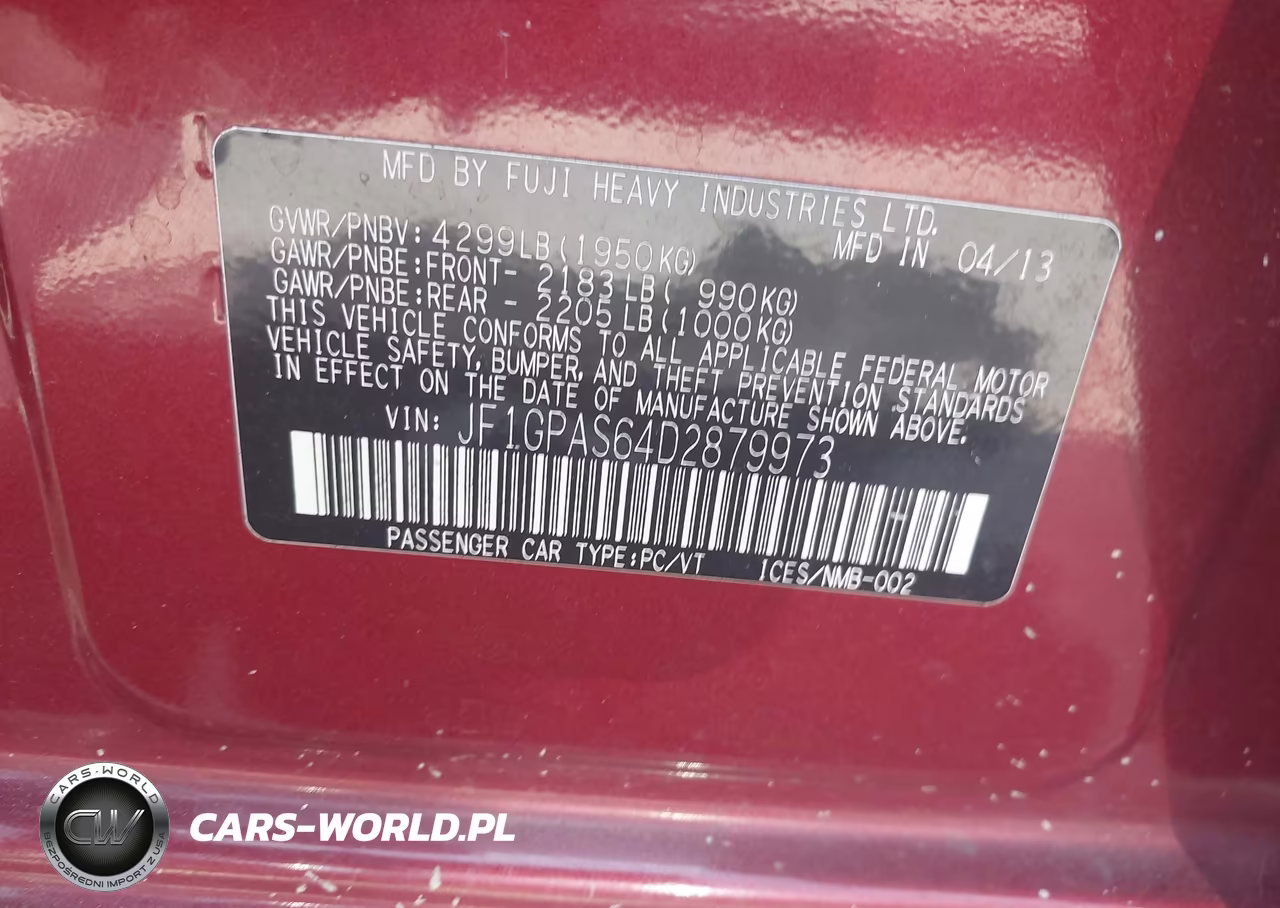 2013 Subaru Impreza 2.0I Sport Limited VIN:JF1GPAS64D2879973 - 9