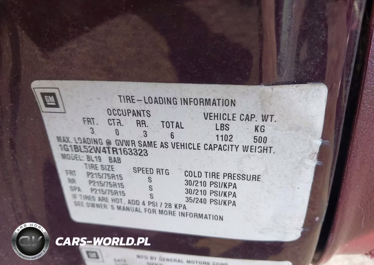 1996 Chevrolet Caprice Classic VIN:1G1BL52W4TR163323 - 9