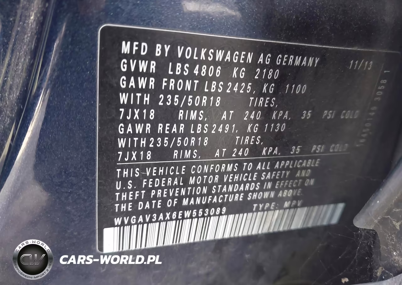 2014 Volkswagen Tiguan Se VIN:WVGAV3AX6EW553089 - 9
