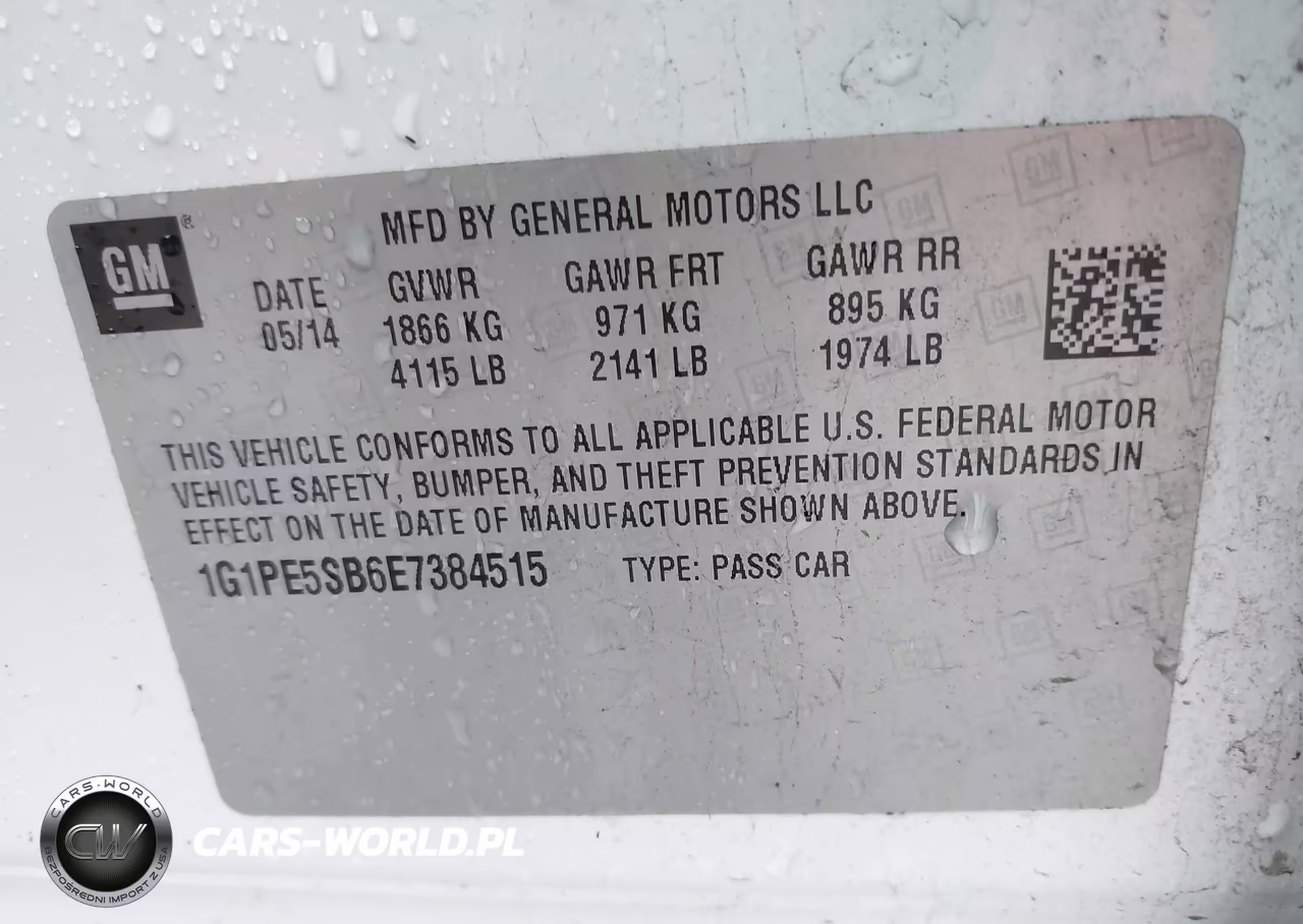 2014 Chevrolet Cruze 2Lt Auto VIN:1G1PE5SB6E7384515 - 9