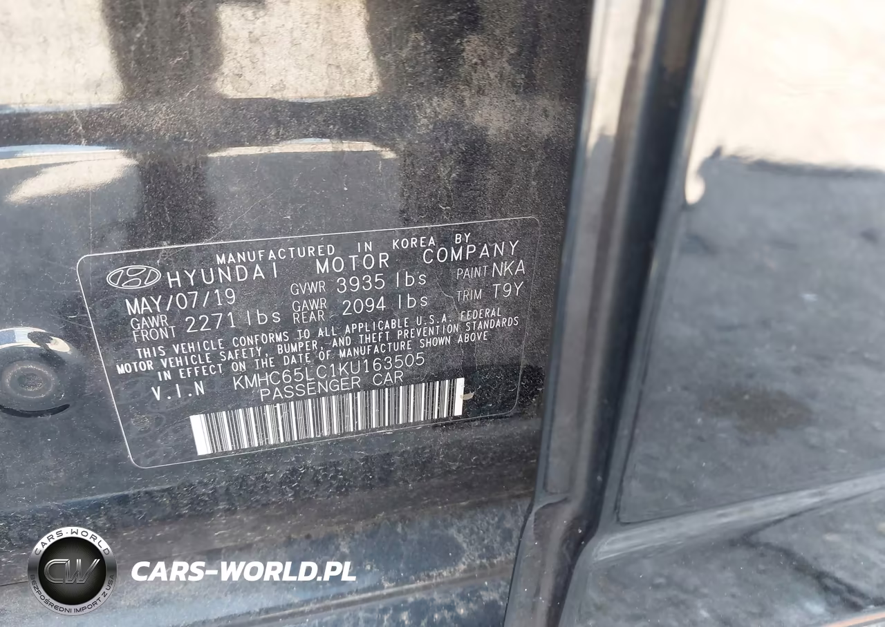 2019 Hyundai Ioniq Hybrid Blue VIN:KMHC65LC1KU163505 - 9