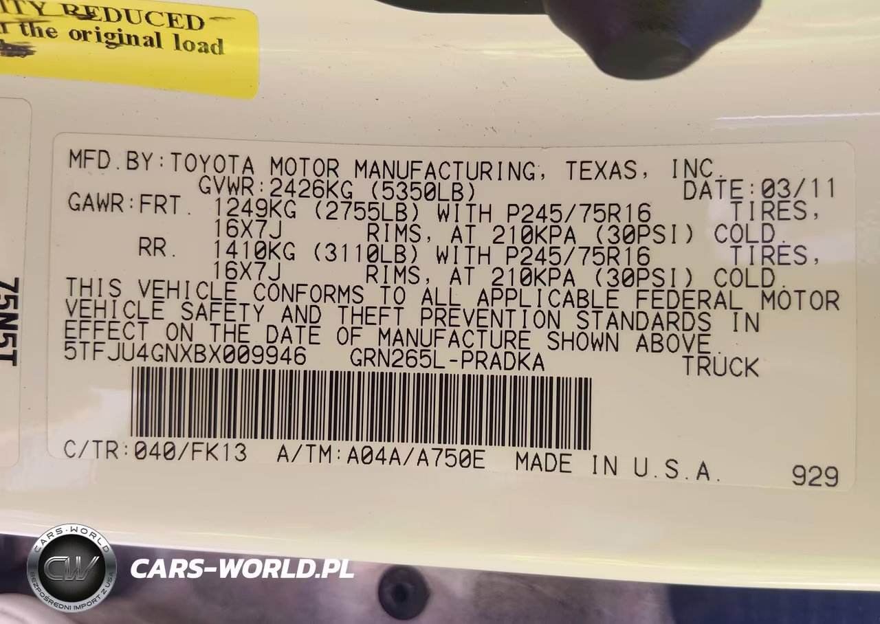 2011 Toyota Tacoma Prerunner V6 VIN:5TFJU4GNXBX009946 - 9