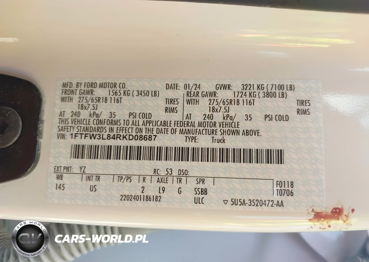 2024 Ford F-150 Xlt VIN:1FTFW3L84RKD08687 - 9