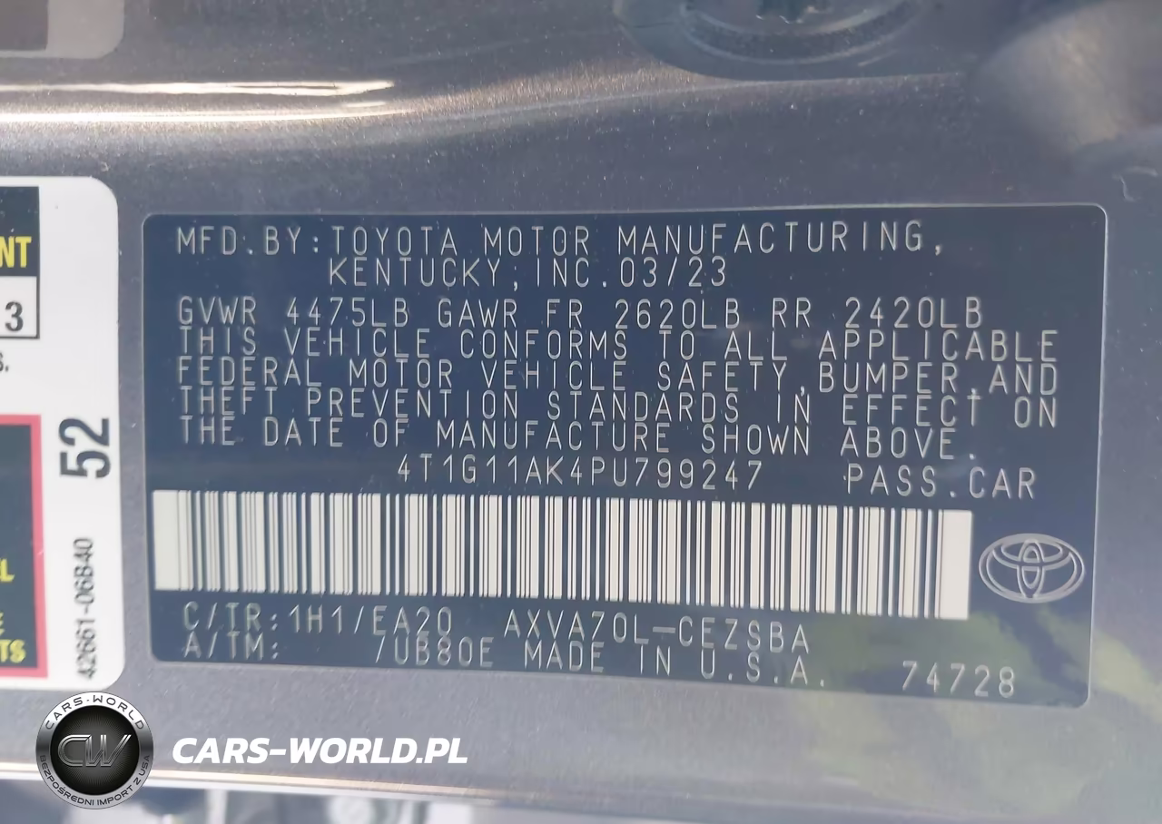2023 Toyota Camry Se VIN:4T1G11AK4PU799247 - 9