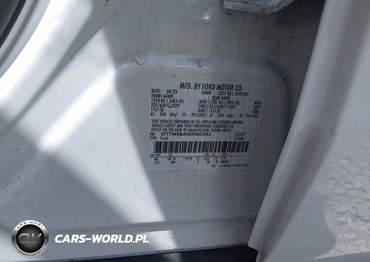 2025 Ford Maverick Xl VIN:3FTTW8BA0SRB43582 - 9