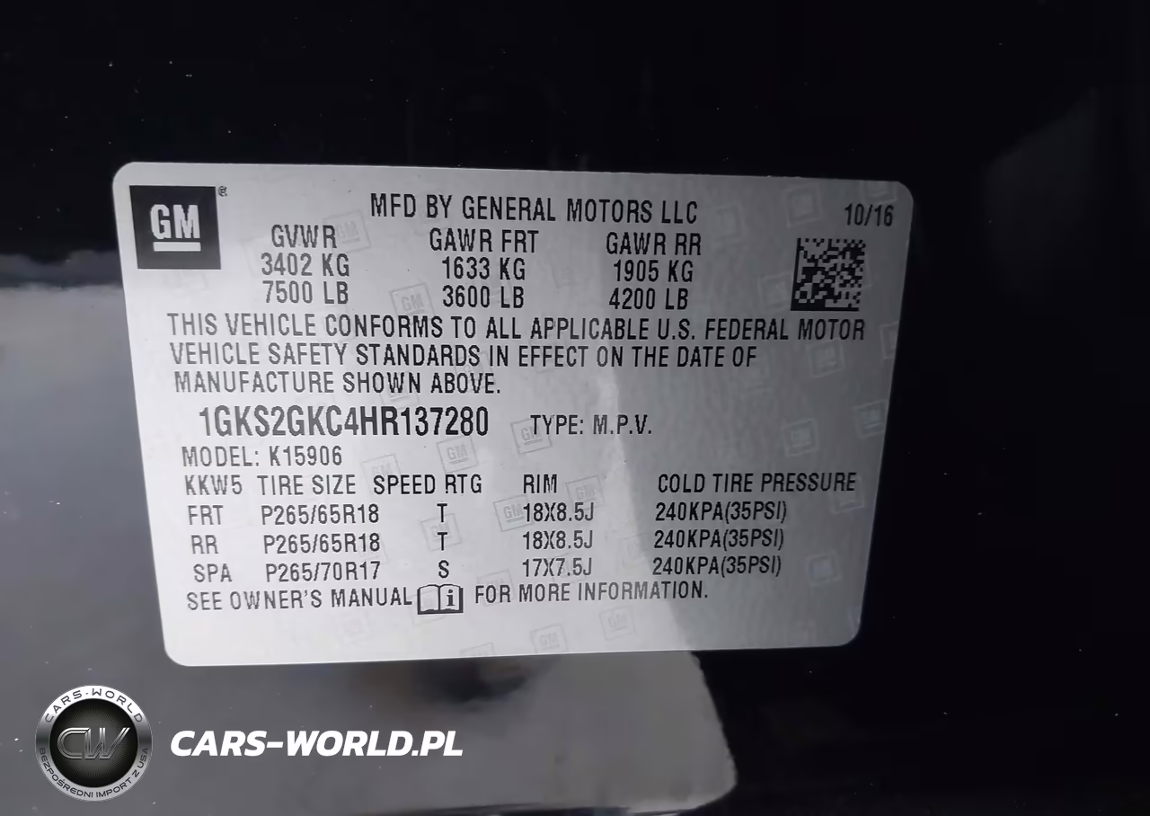 2017 GMC Yukon Xl Slt VIN:1GKS2GKC4HR137280 - 9