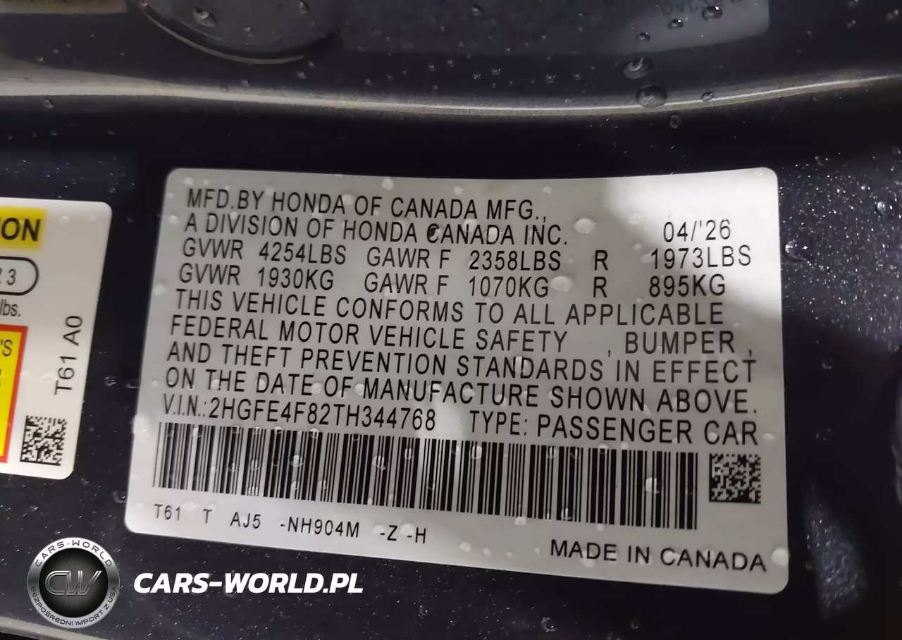 2026 Honda Civic Hybrid Sport-Sport Touring VIN:2HGFE4F82TH344768 - 9