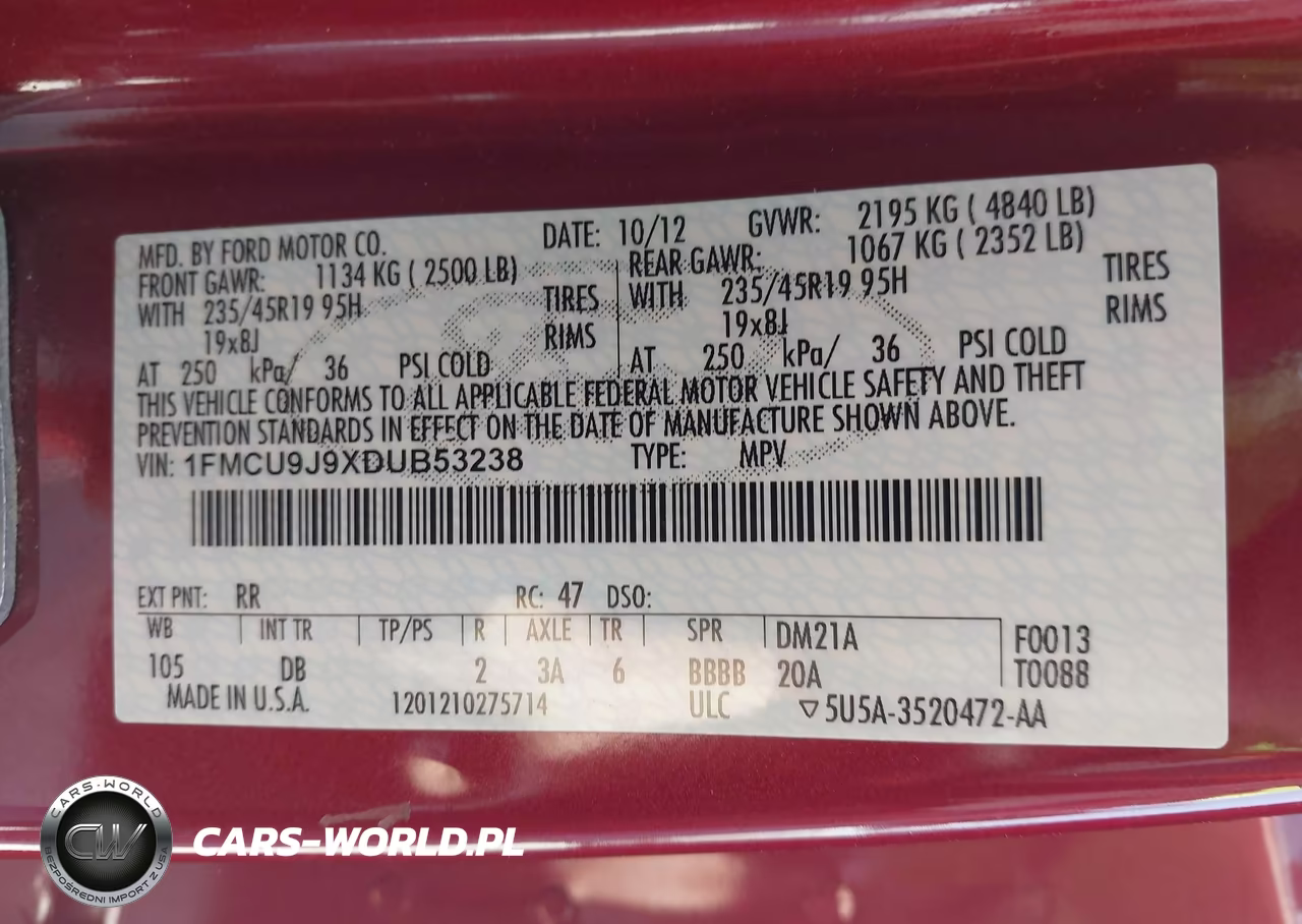 2013 Ford Escape Titanium VIN:1FMCU9J9XDUB53238 - 9