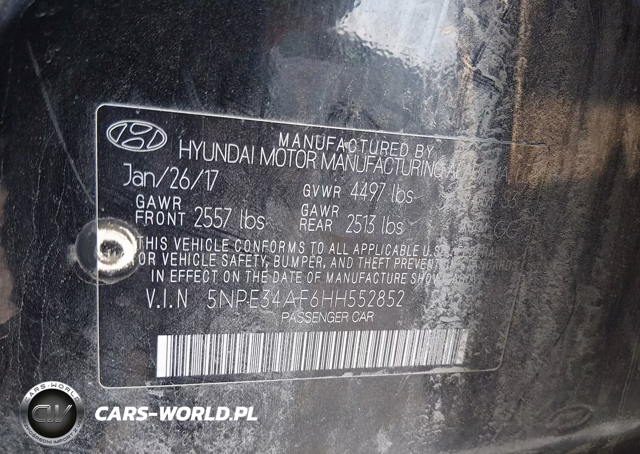 2017 Hyundai Sonata Sport VIN:5NPE34AF6HH552852 - 9